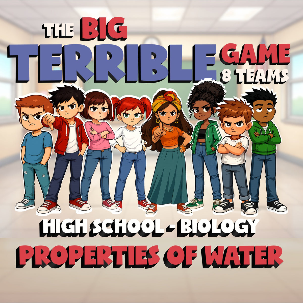 Properties of Water BIG TERRIBLE GAME - No Prep Biology Science Review Activity