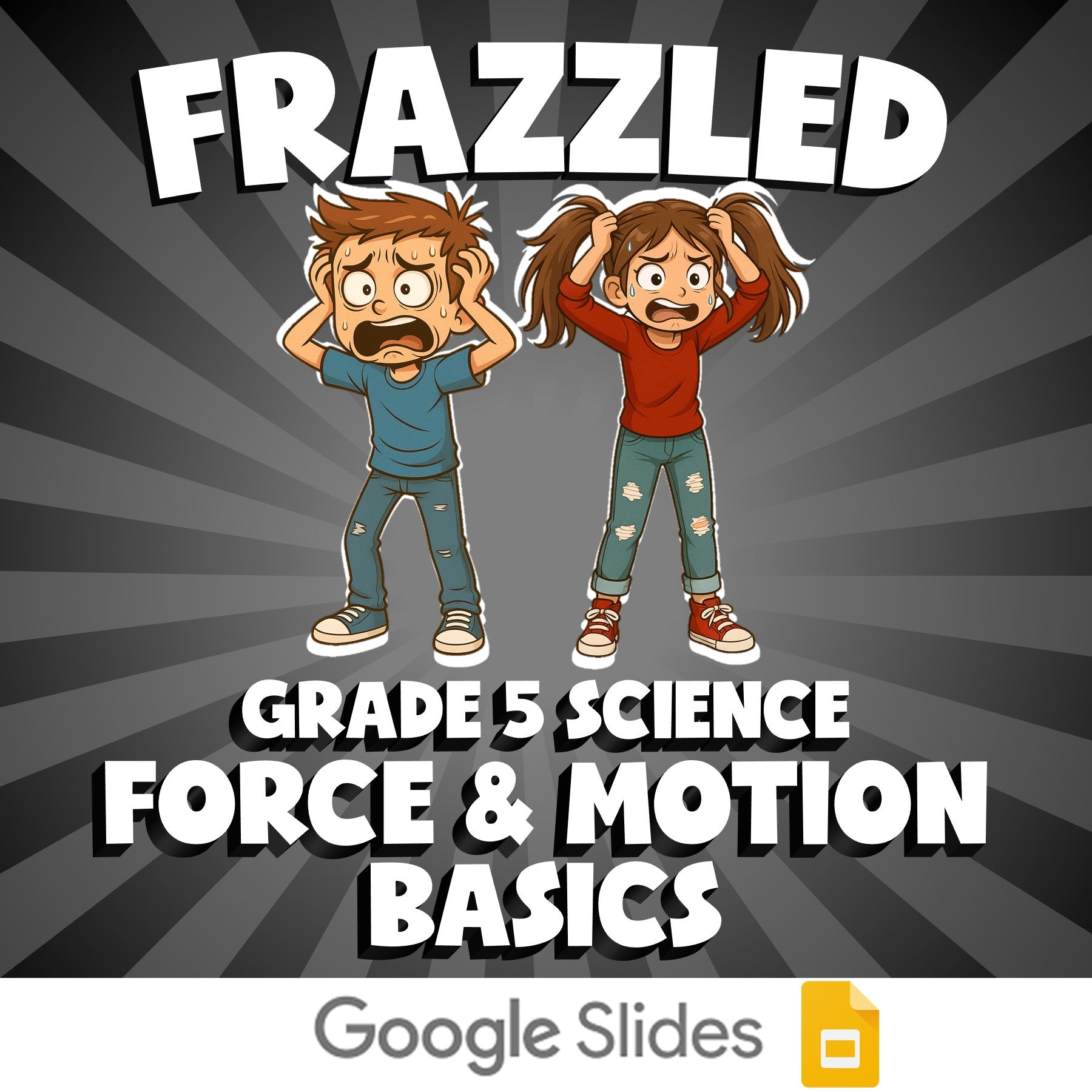 Force & Motion Basics FRAZZLED Science Game - No Prep Grade 5 Review Activity