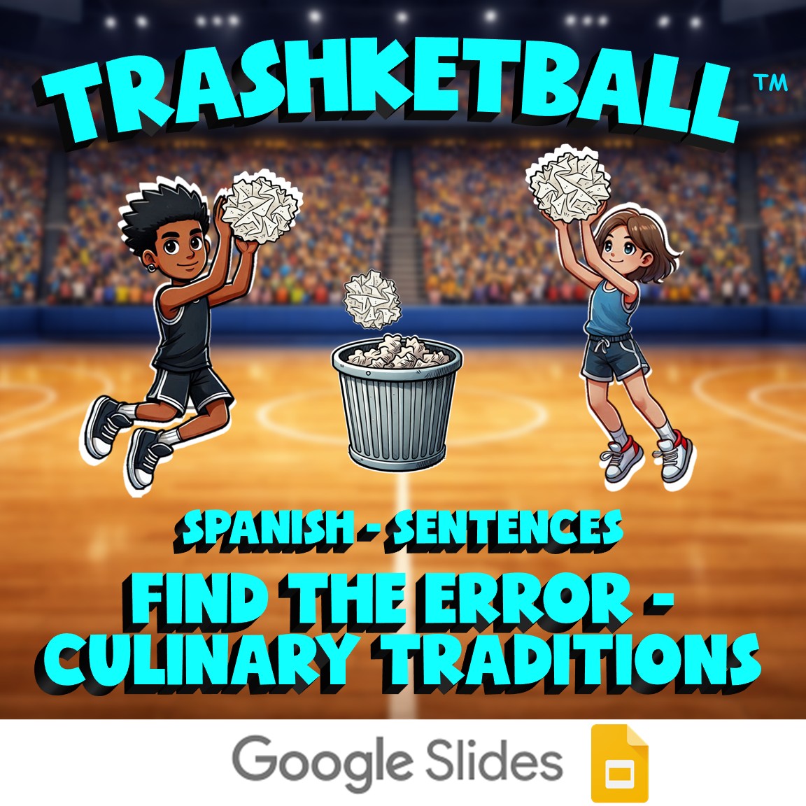 Find the Error - Culinary Traditions TRASHKETBALL Spanish Game - No Prep
