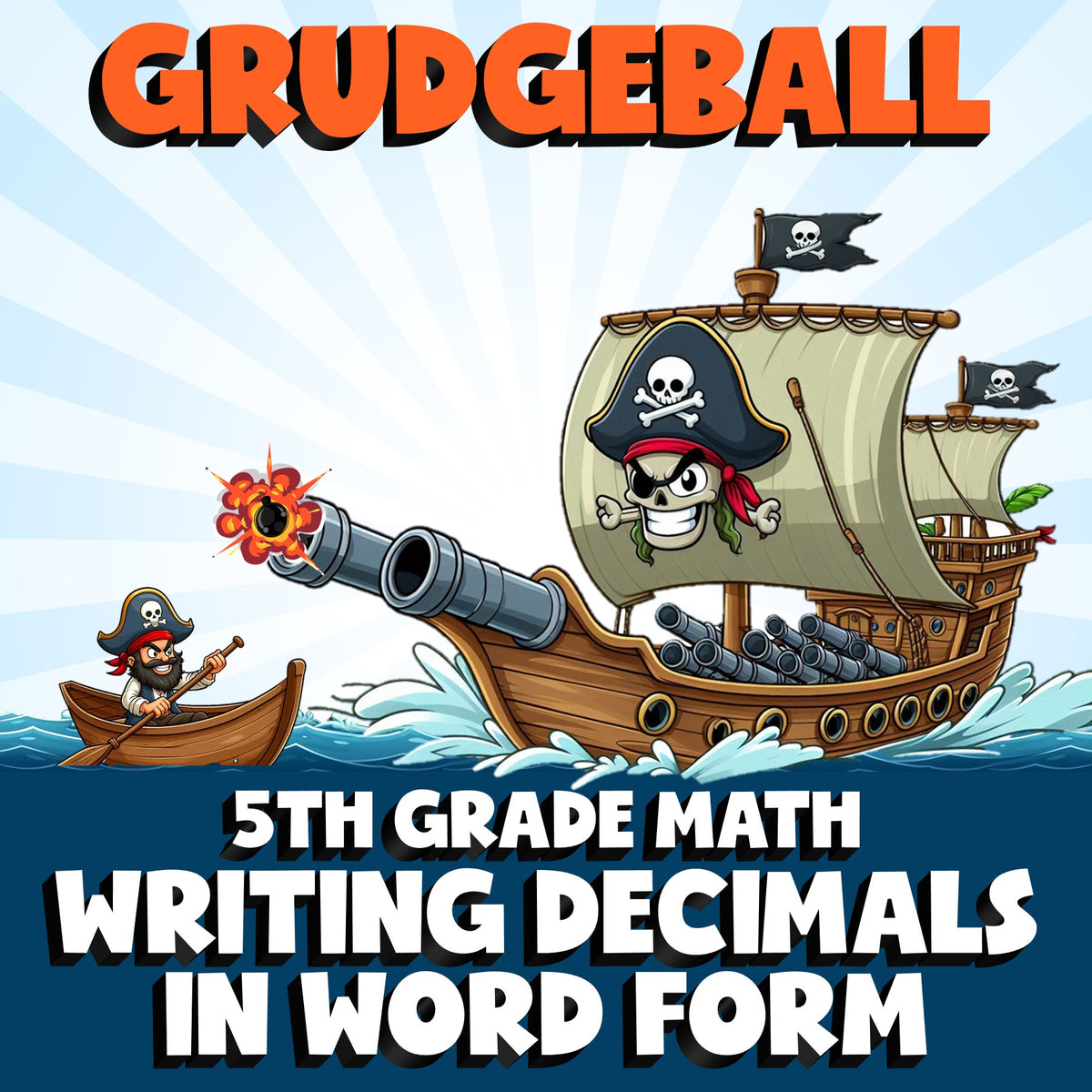Writing Decimals in Word Form GRUDGEBALL Math Game - No Prep Grade 5 Review