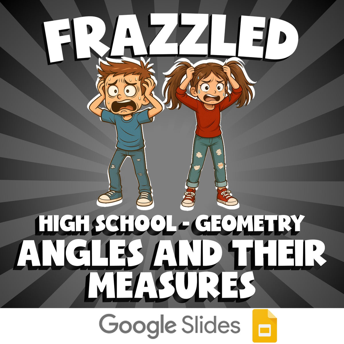 Angles and Their Measures FRAZZLED Math Game - No Prep Geometry Review Activity