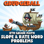 Slope & Rate Word Problems GRUDGEBALL Math Game - No Prep Grade 8 Review