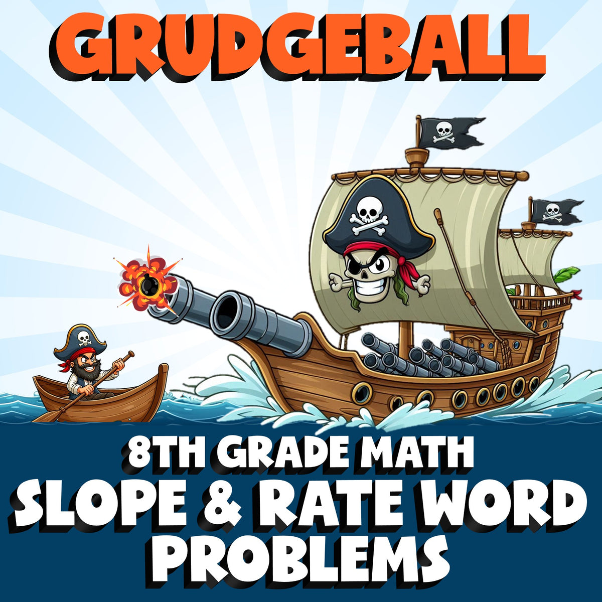 Slope & Rate Word Problems GRUDGEBALL Math Game - No Prep Grade 8 Review