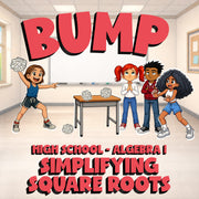 Simplifying Square Roots BUMP Math Game - No Prep Algebra 1 Review Activity