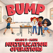 Multiplication Operations BUMP Math Game - No Prep Grade 5 Review Activity