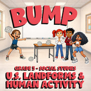 U.S. Landforms & Human Activity BUMP Socials Game - No Prep Grade 5 Review