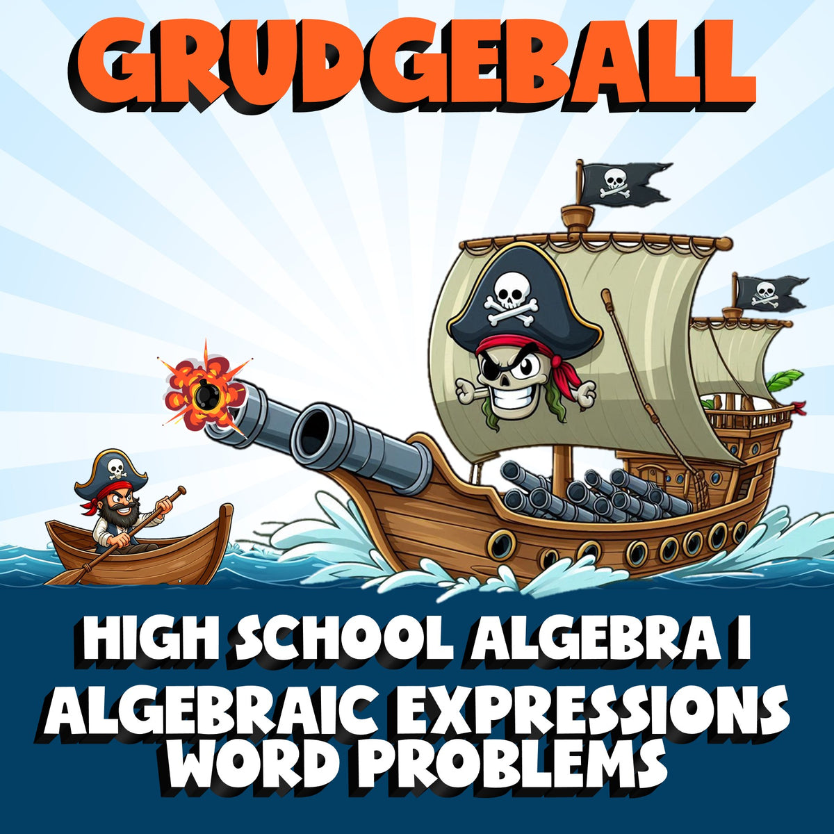 Algebraic Expressions Word Problems GRUDGEBALL Math Game - No Prep Algebra 1