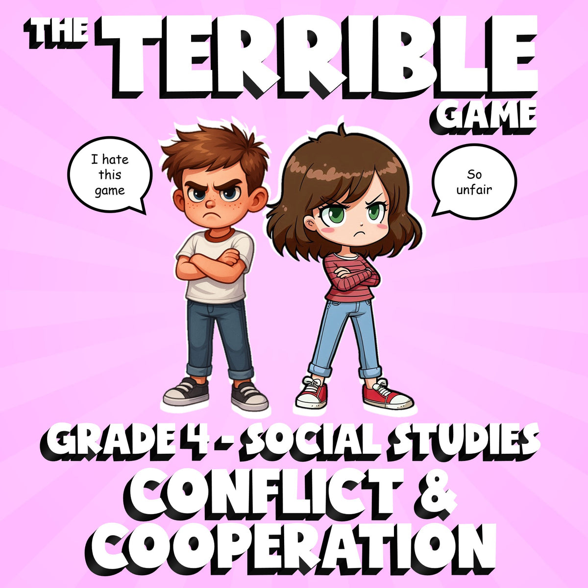 Conflict & Cooperation THE TERRIBLE GAME - No Prep Grade 4 Socials Review