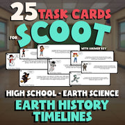 Earth History Timelines SCOOT TASK CARDS Game - No Prep Earth Science Review