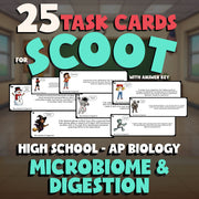 Microbiome & Digestion SCOOT TASK CARDS Science Game - No Prep AP Biology Review