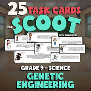 Genetic Engineering SCOOT TASK CARDS Science Game - No Prep Grade 9 Review
