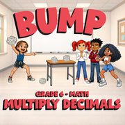 Multiply Decimals BUMP Math Game - No Prep Grade 6 Review Activity