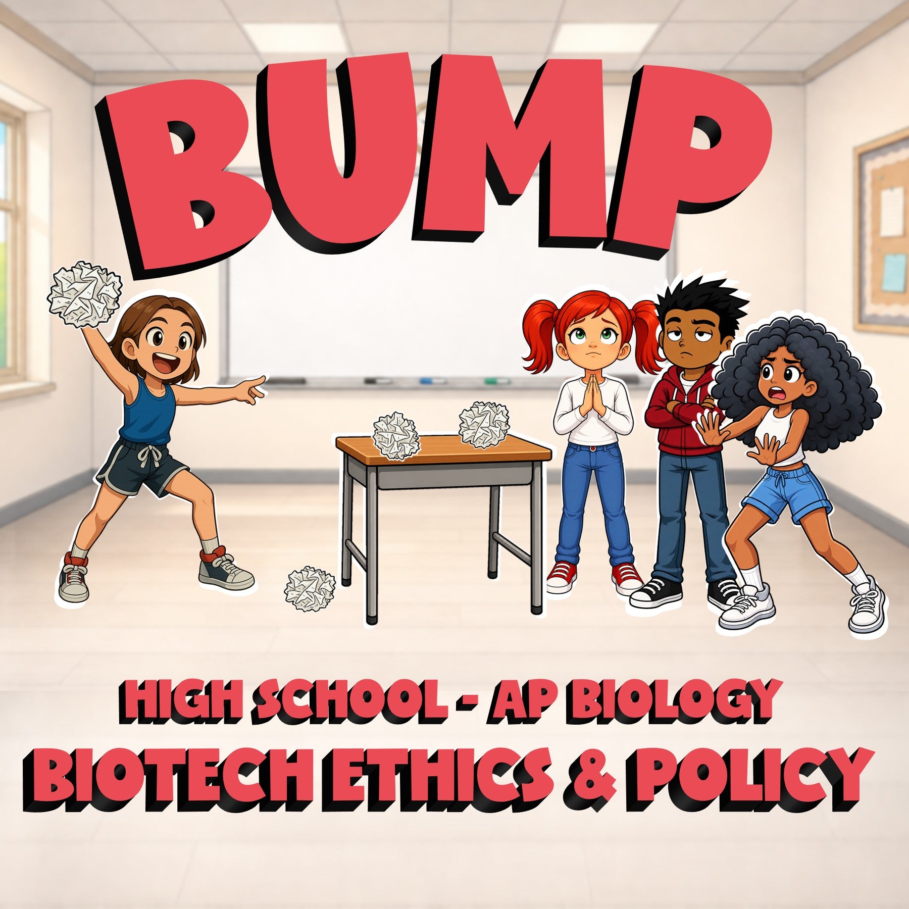 Biotech Ethics & Policy BUMP Science Game - No Prep AP Biology Review Activity