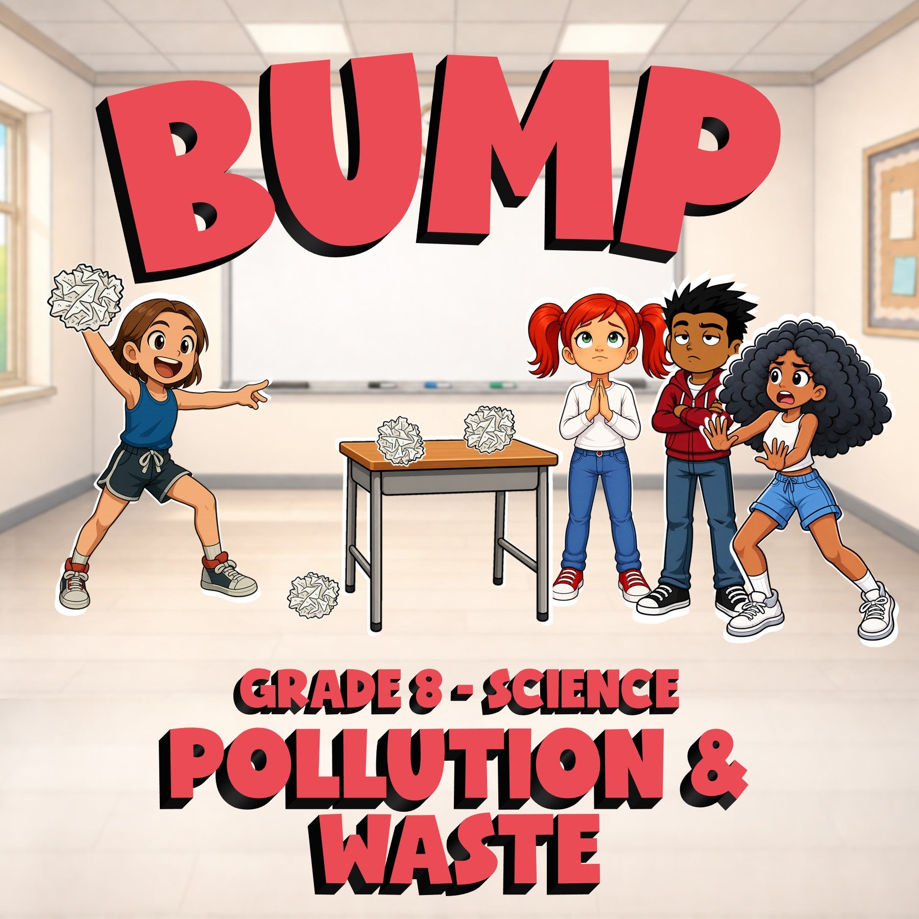 Pollution & Waste BUMP Science Game - No Prep Grade 8 Review Activity