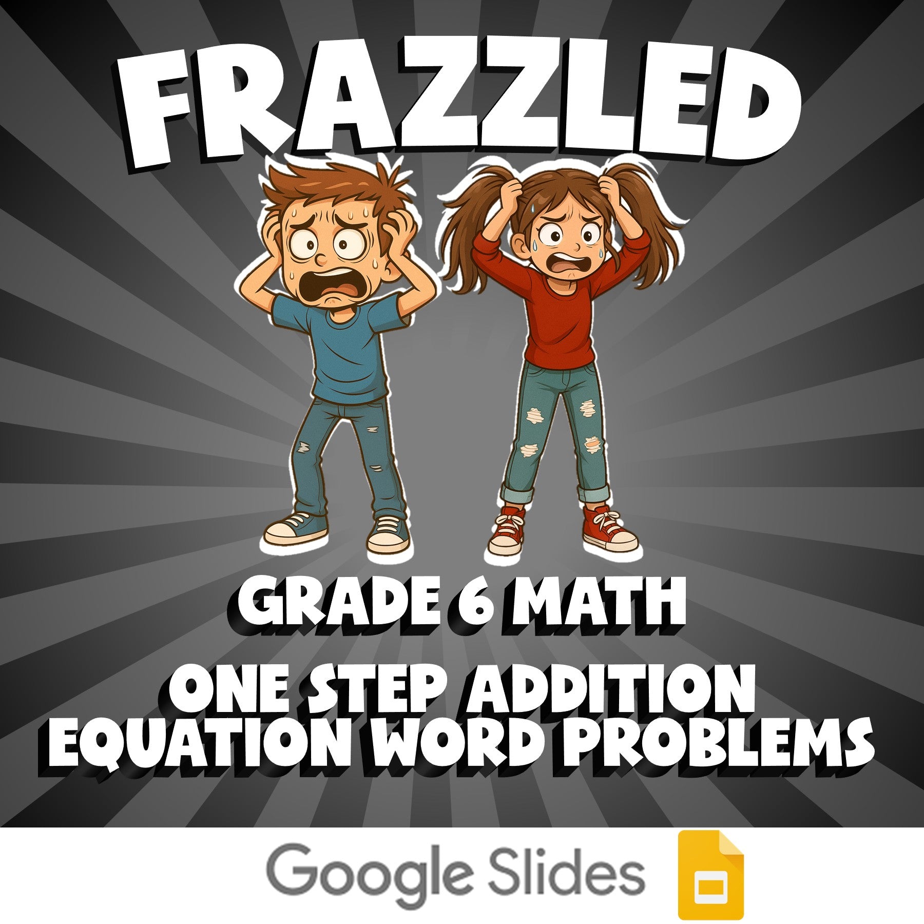 One Step Addition Equation Word Problems FRAZZLED Math Game - No Prep Grade 6