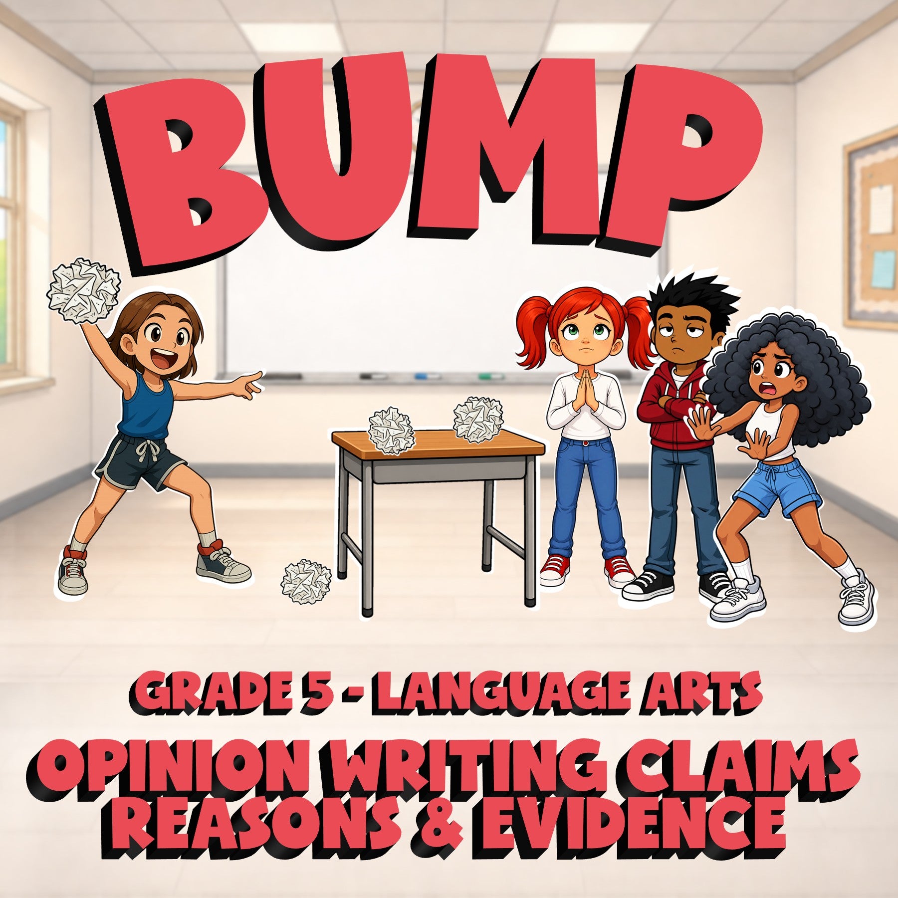 Opinion Writing Claims Reasons & Evidence BUMP ELA Game - No Prep Grade 5 Review