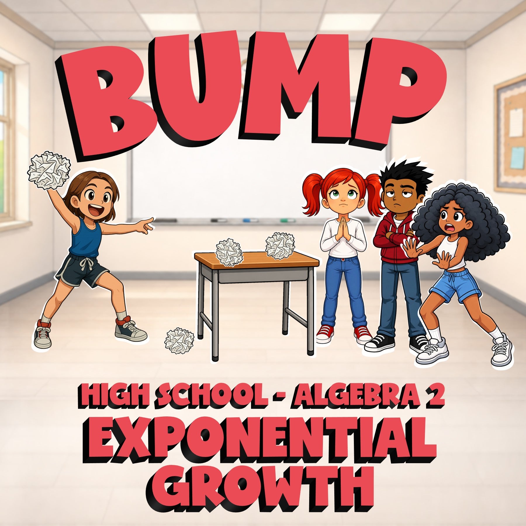 Exponential Growth BUMP Math Game - No Prep Algebra 2 Review Activity