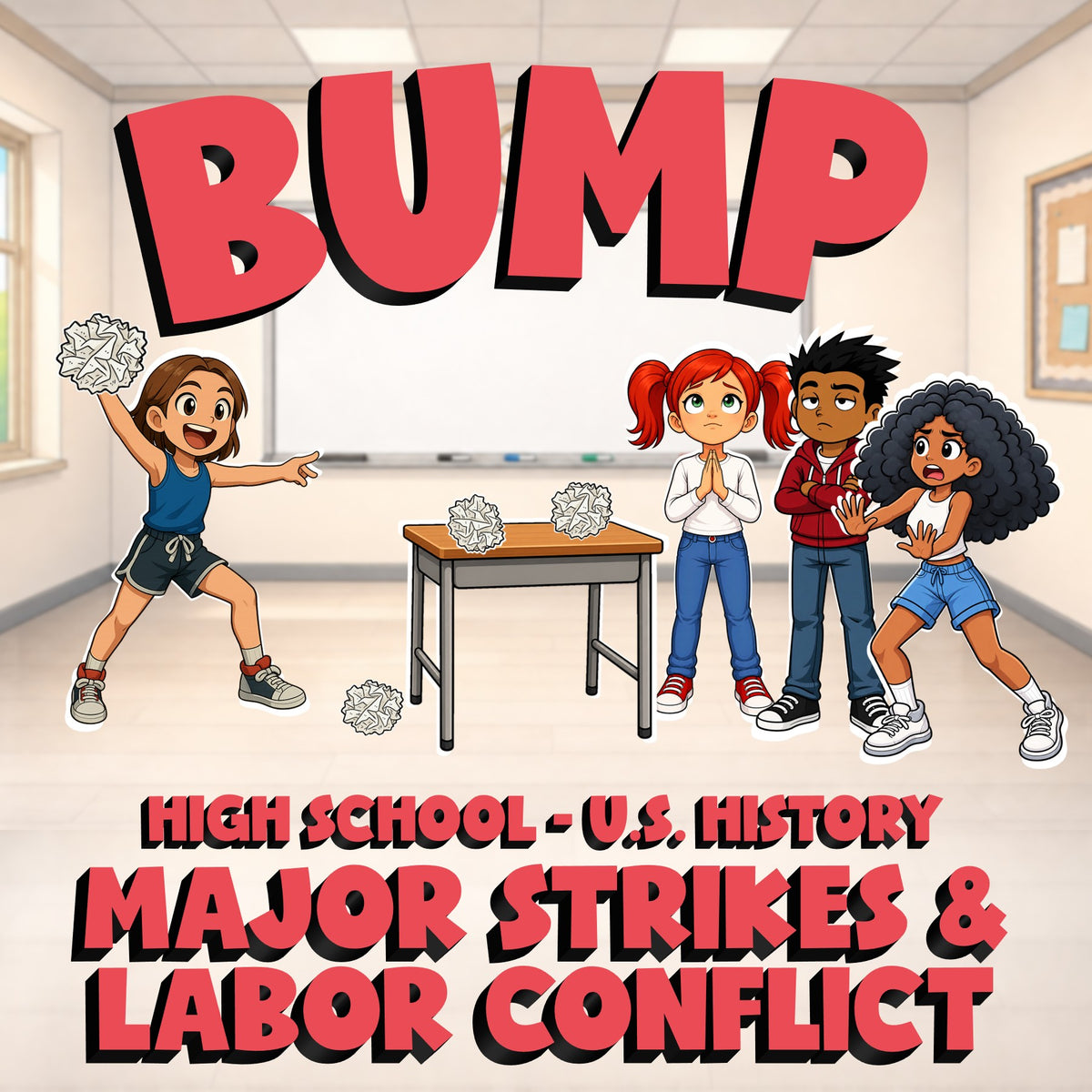 Major Strikes & Labor Conflict BUMP U.S. History Game - No Prep Review Activity