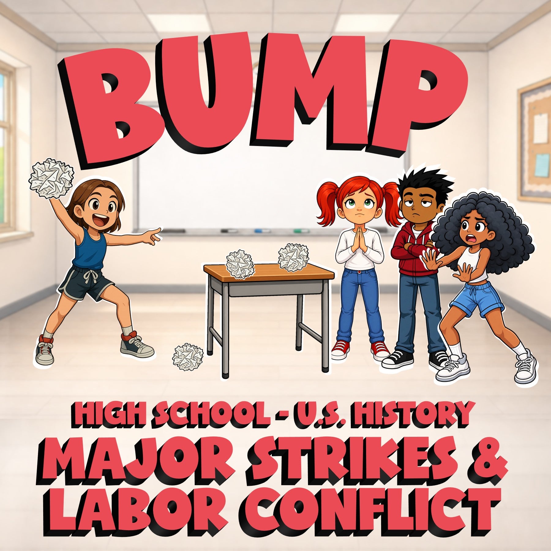 Major Strikes & Labor Conflict BUMP U.S. History Game - No Prep Review Activity