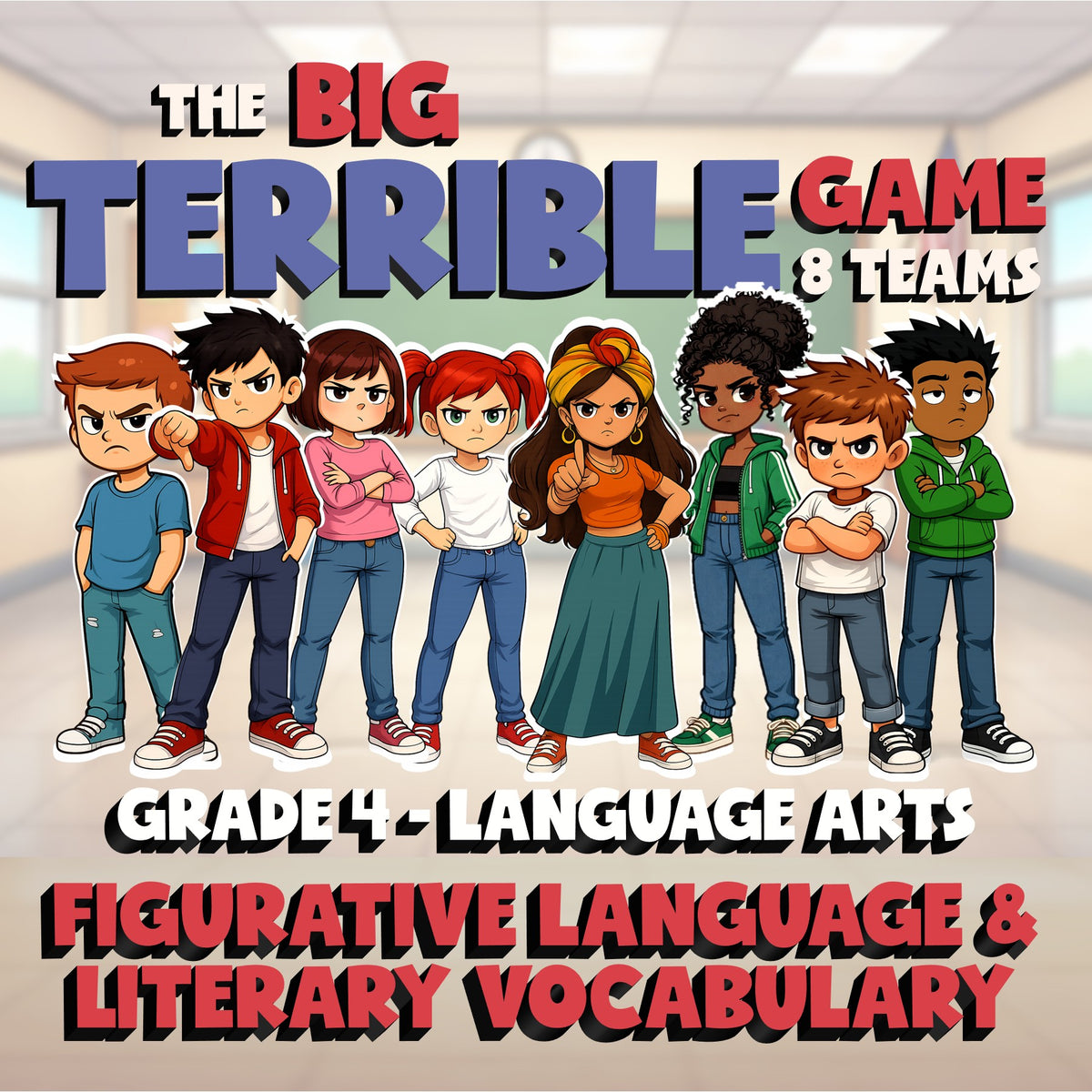Figurative Language & Literary Vocabulary BIG TERRIBLE GAME - Grade 4 ELA Review