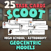 Geocentric Models SCOOT TASK CARDS Science Game - No Prep Astronomy Review