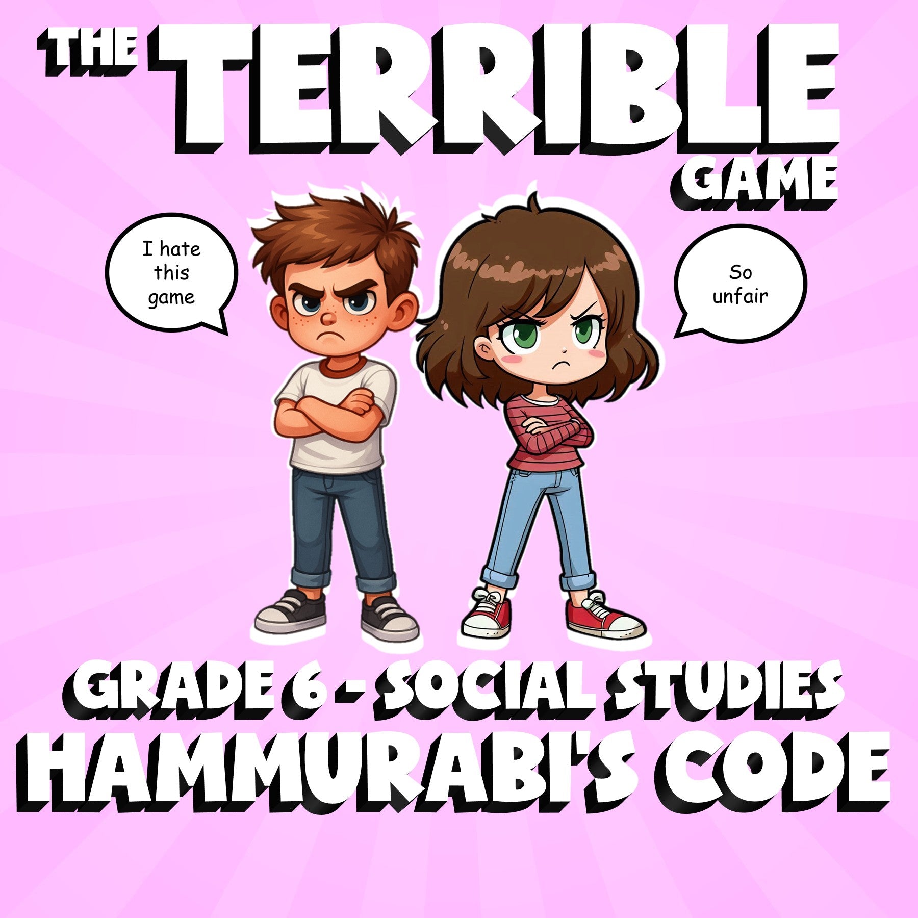 Hammurabi’s Code THE TERRIBLE GAME - No Prep Grade 6 Socials Review Activity