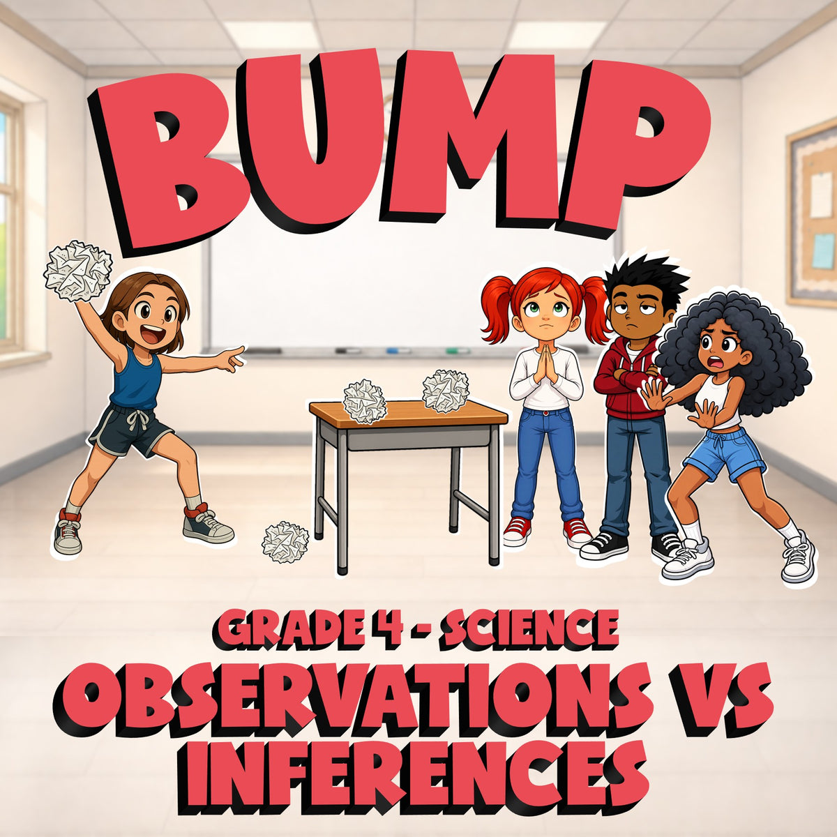 Observations vs Inferences BUMP Science Game - No Prep Grade 4 Review Activity