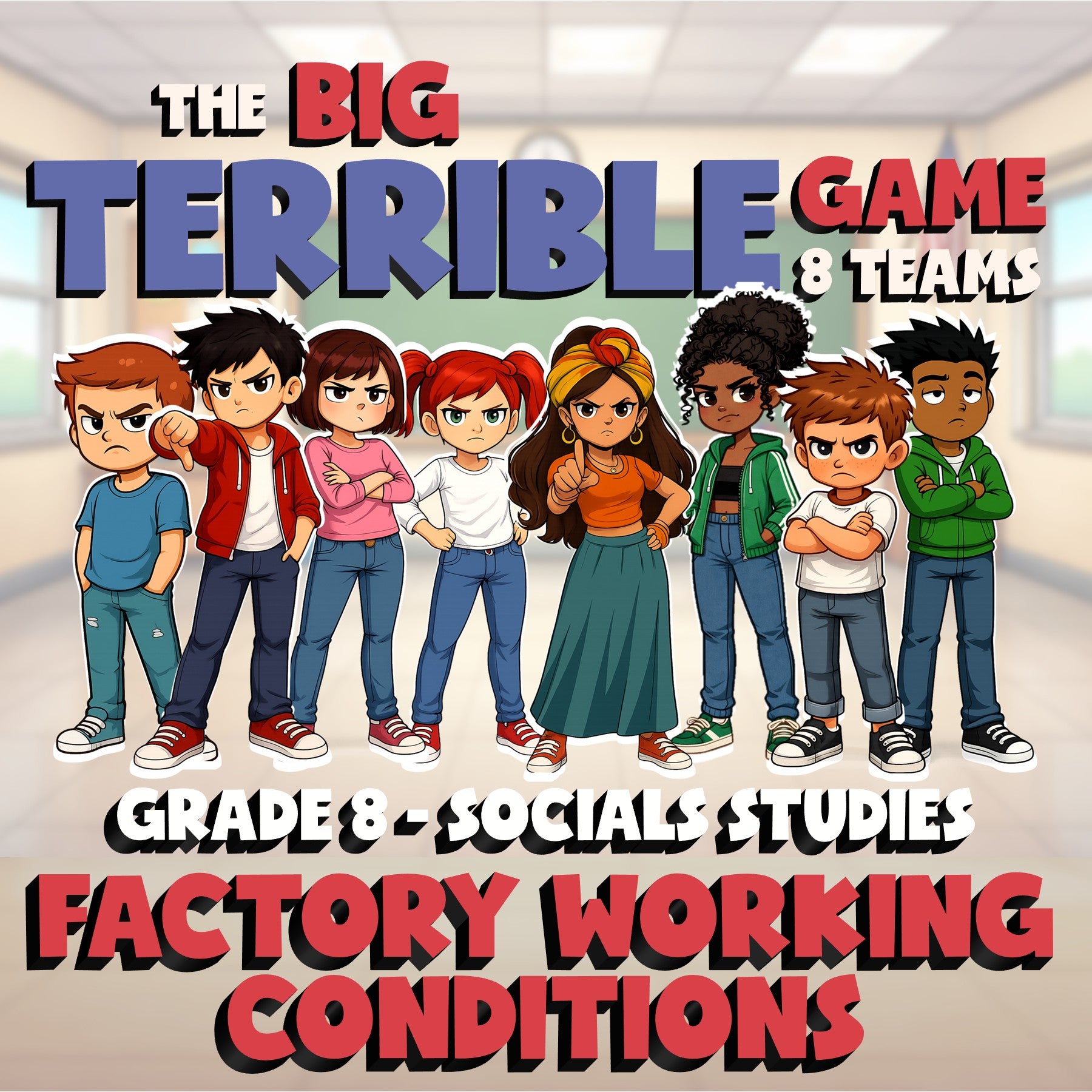 Factory Working Conditions BIG TERRIBLE GAME - No Prep Grade 8 Socials Review