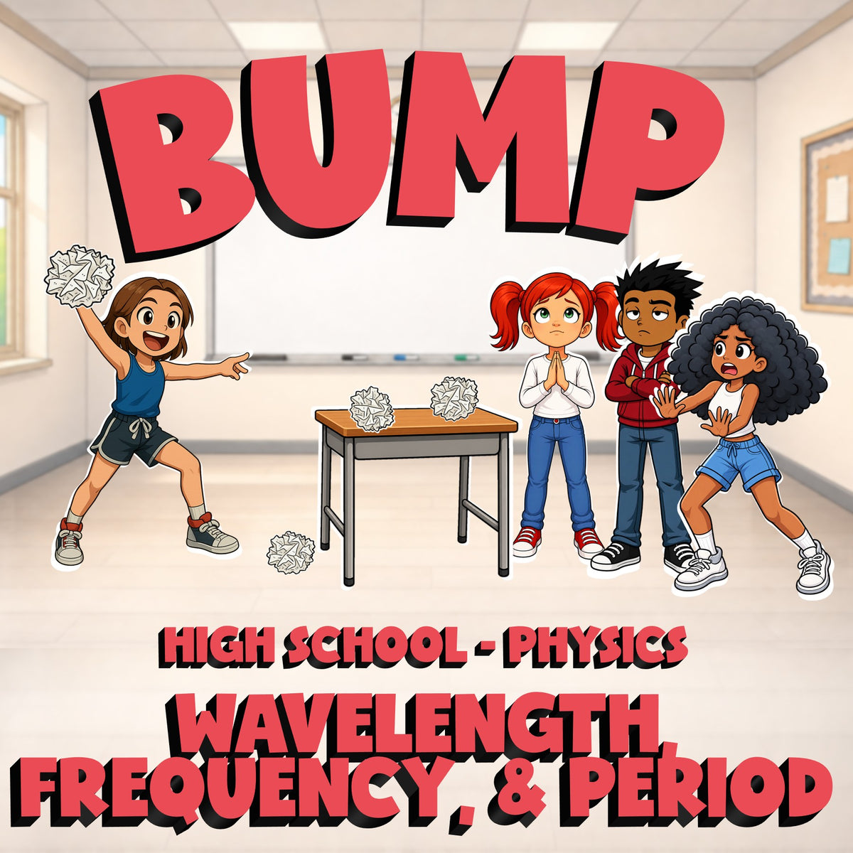 Wavelength, Frequency, & Period BUMP Science Game - No Prep Physics Review