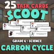 Carbon Cycle SCOOT TASK CARDS Science Game - No Prep Grade 6 Review Activity