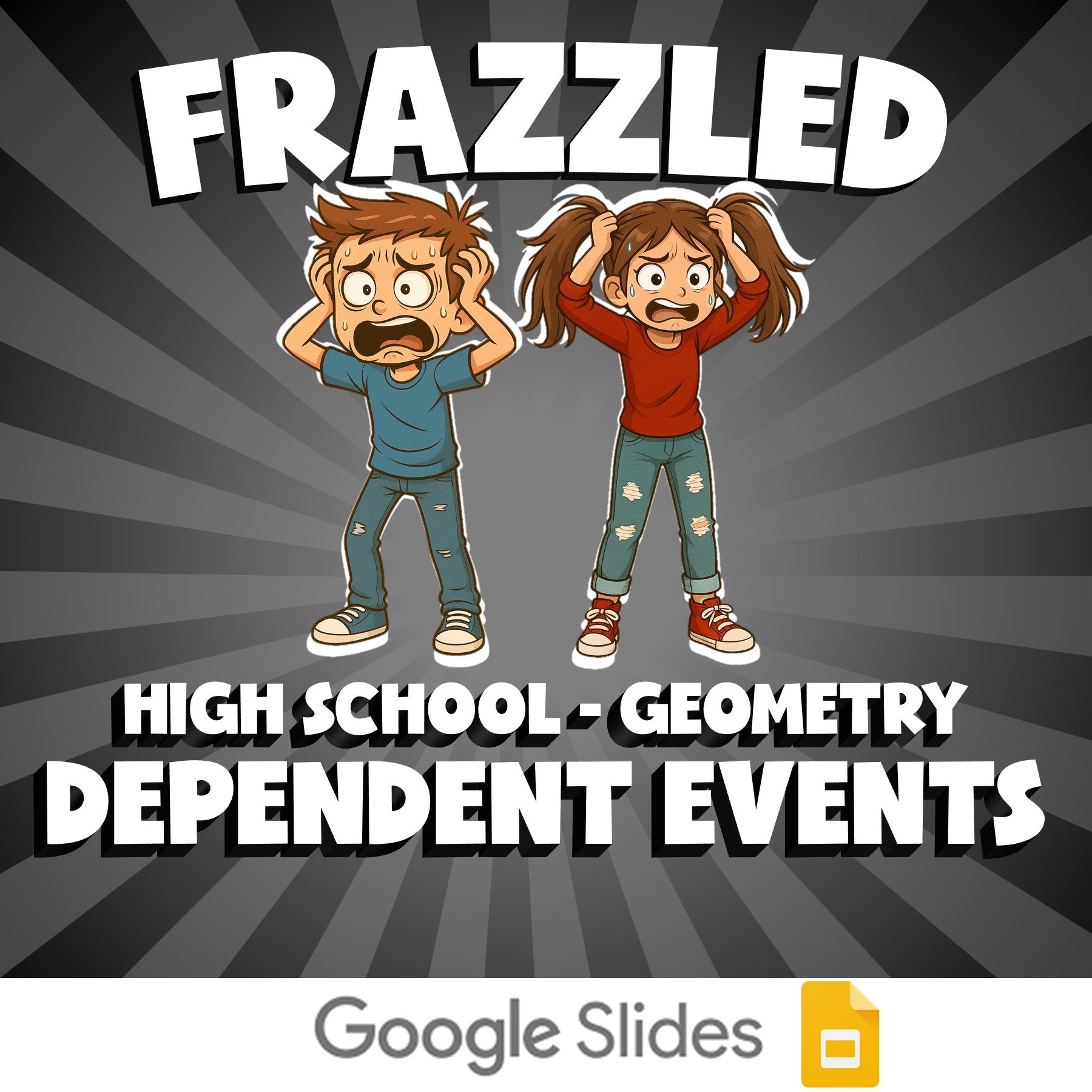 Dependent Events FRAZZLED Math Game - No Prep Geometry Review Activity