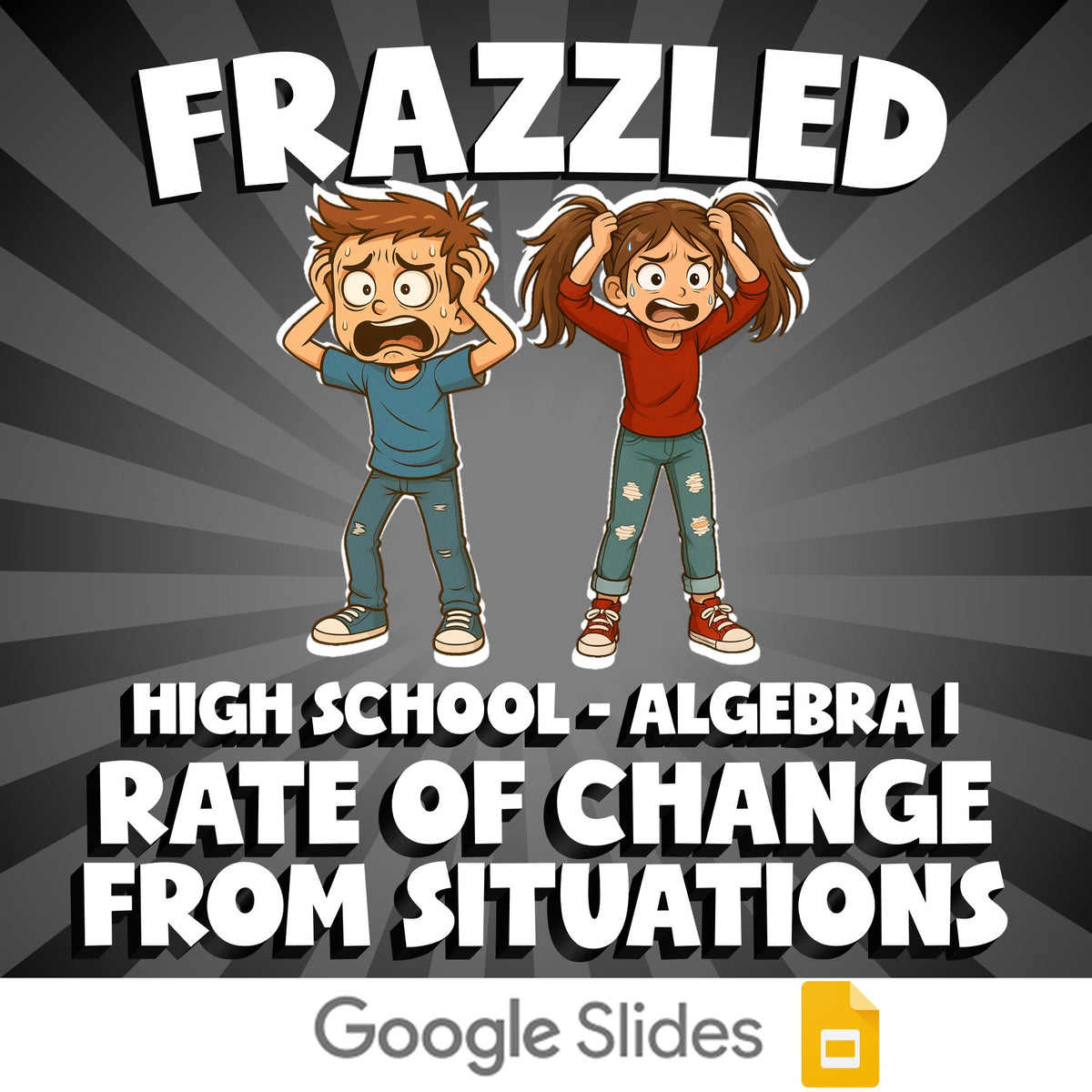 Rate of Change from Situations FRAZZLED Math Game - No Prep Algebra 1 Review