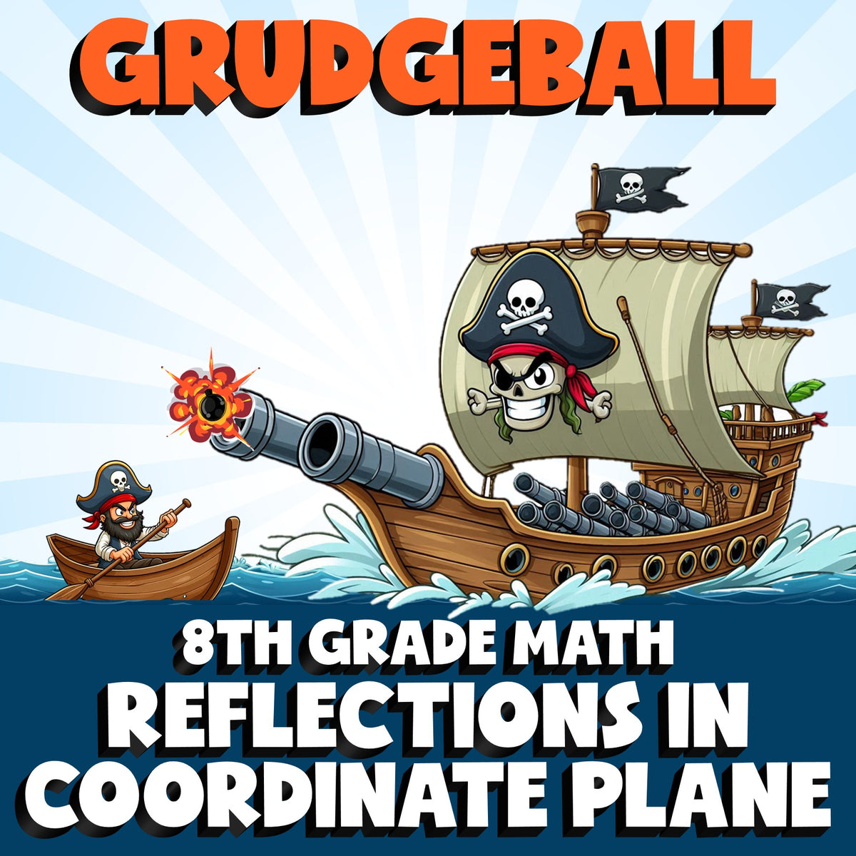Reflections in Coordinate Plane GRUDGEBALL Math Game - No Prep Grade 8 Review