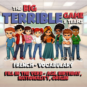 Fill In The Verb - Age, Birthday, Nationality, Origin BIG TERRIBLE GAME - French