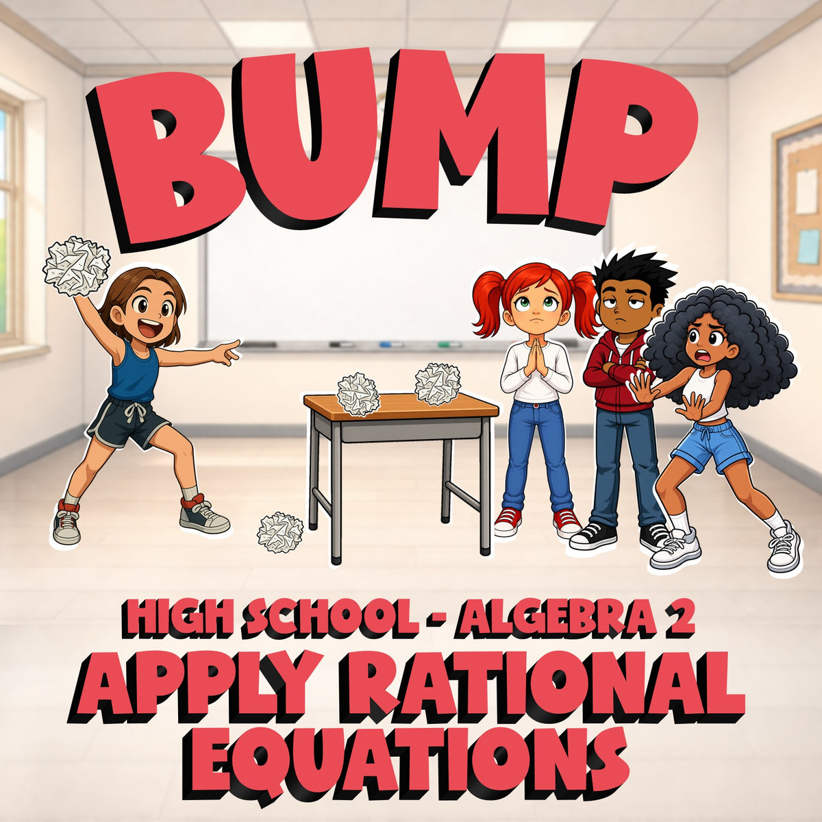Apply Rational Equations BUMP Math Game - No Prep Algebra 2 Review Activity