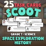 Space Exploration History SCOOT TASK CARDS Science Game - No Prep Grade 7 Review