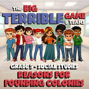 Reasons for Founding Colonies BIG TERRIBLE GAME - No Prep Grade 5 Socials Review