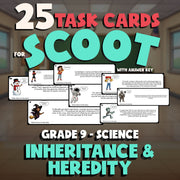 Inheritance & Heredity SCOOT TASK CARDS Science Game - No Prep Grade 9 Review