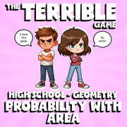 Probability with Area THE TERRIBLE GAME - No Prep Geometry Math Review Activity