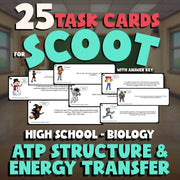 ATP Structure & Energy Transfer SCOOT TASK CARDS Science Game - No Prep Biology