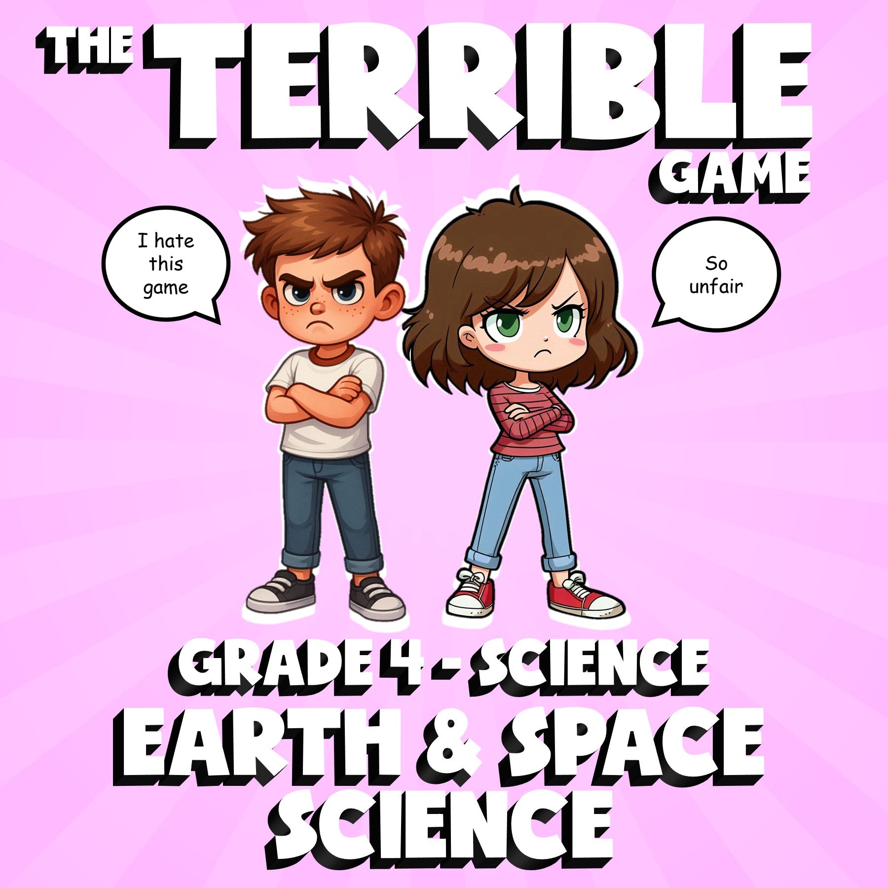 Earth & Space Science THE TERRIBLE GAME - No Prep Grade 4 Science Review