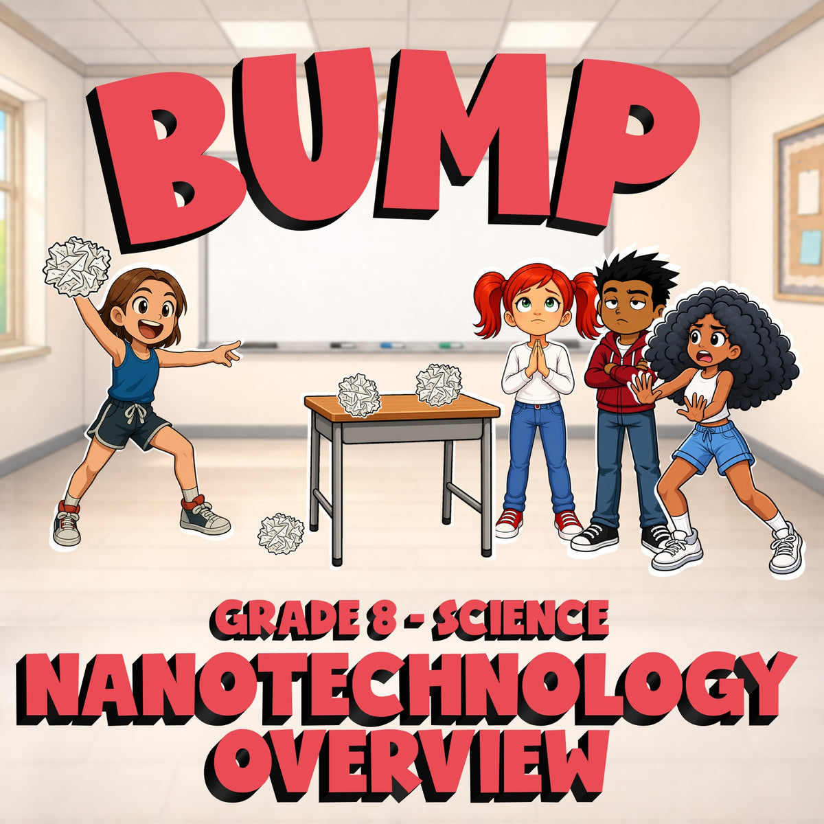Nanotechnology Overview BUMP Science Game - No Prep Grade 8 Review Activity