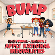 Apply Rational Inequalities BUMP Math Game - No Prep Algebra 2 Review Activity