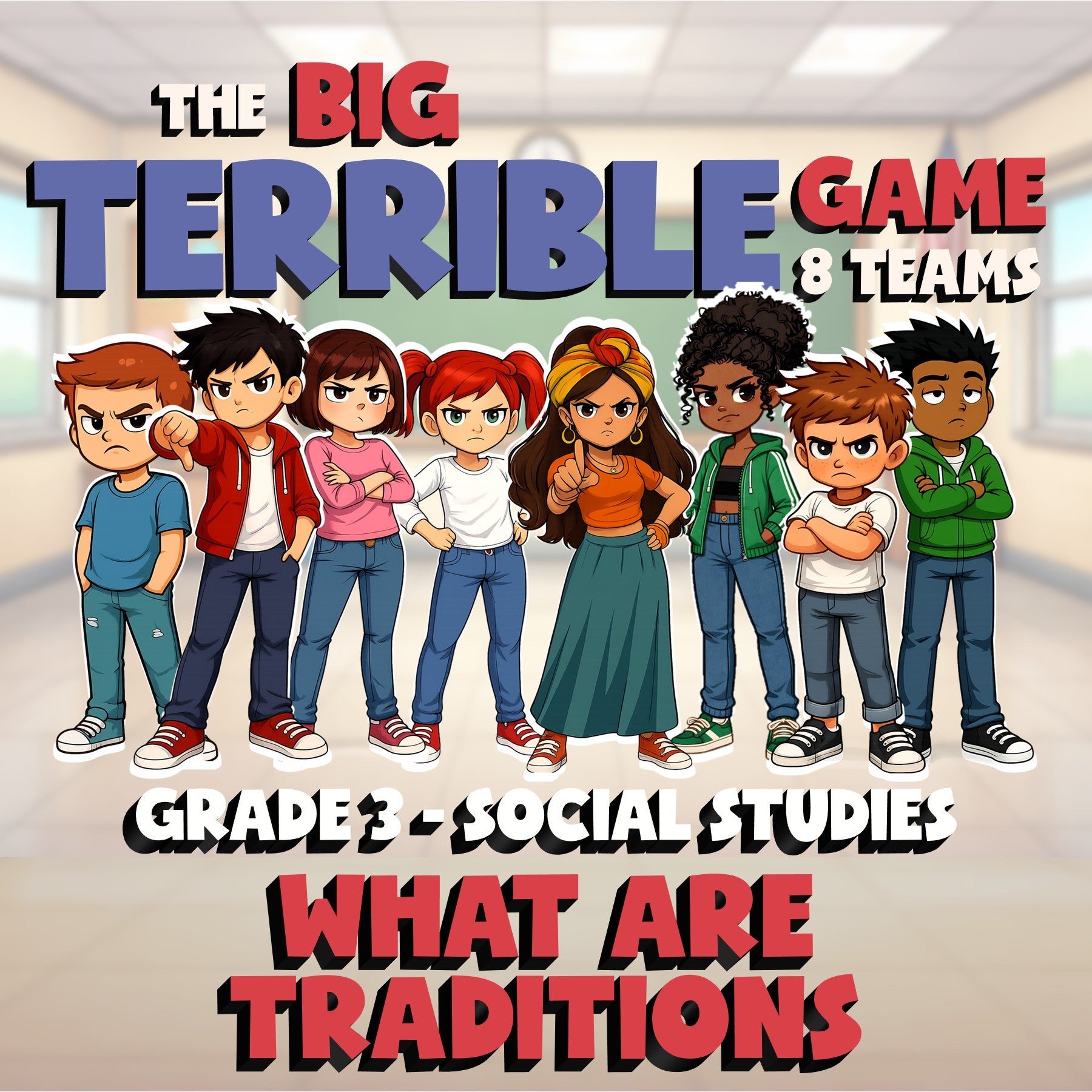What Are Traditions BIG TERRIBLE GAME - No Prep Grade 3 Socials Review Activity
