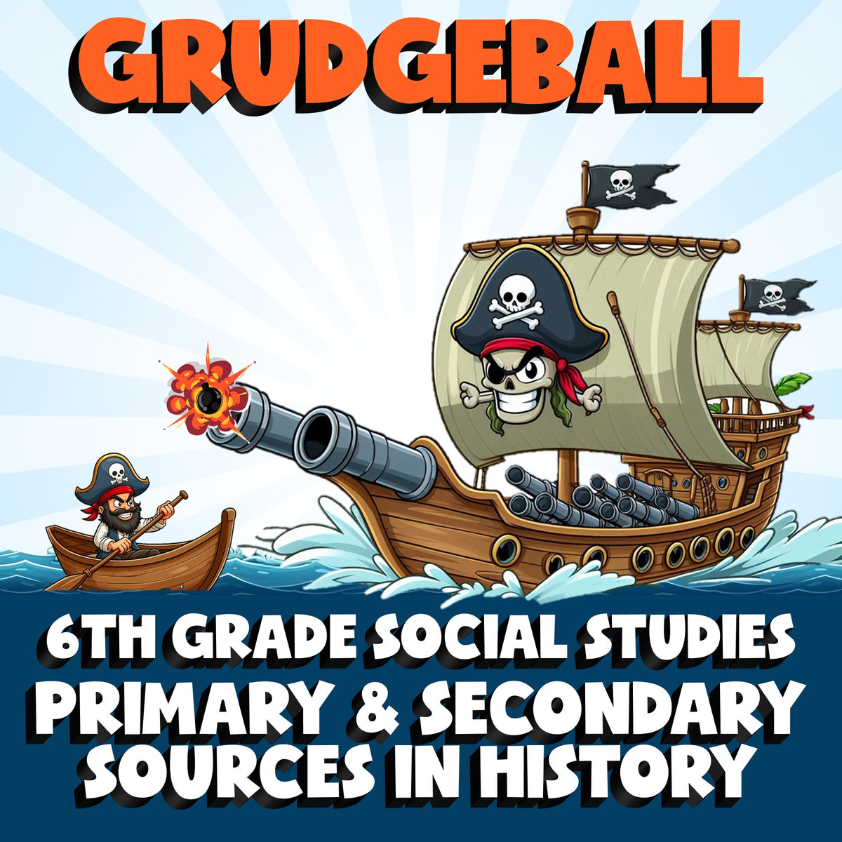 Primary & Secondary Sources in History GRUDGEBALL Socials Game - No Prep Grade 6