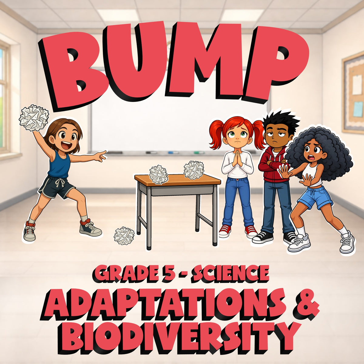 Adaptations & Biodiversity BUMP Science Game - No Prep Grade 5 Review Activity
