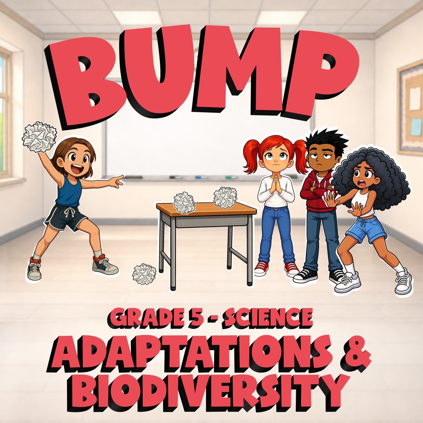 Adaptations & Biodiversity BUMP Science Game - No Prep Grade 5 Review Activity