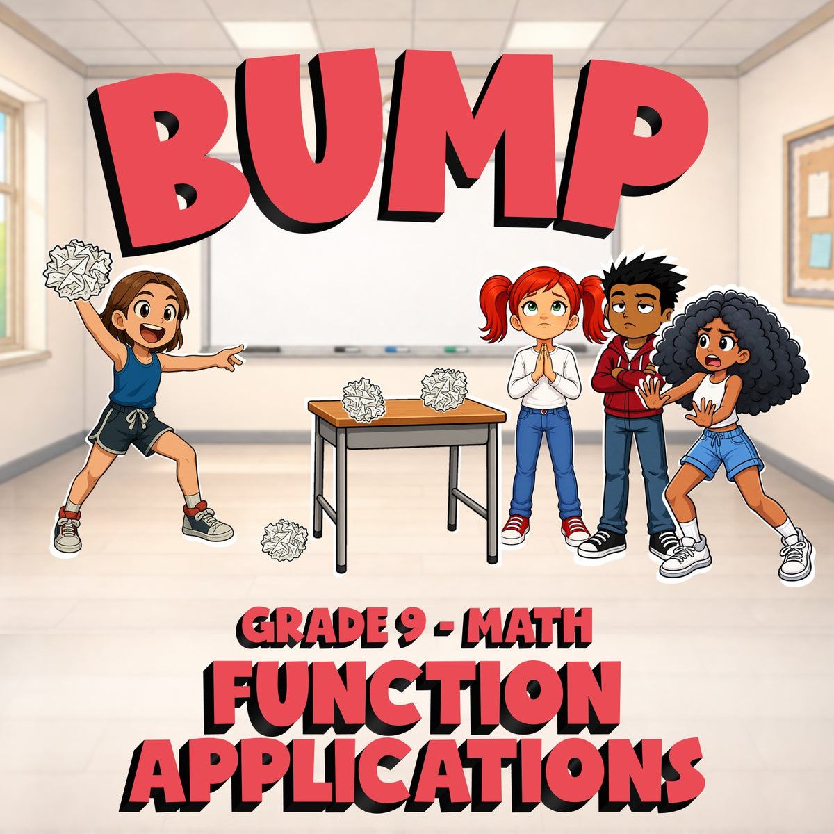 Function Applications BUMP Math Game - No Prep Grade 9 Review Activity