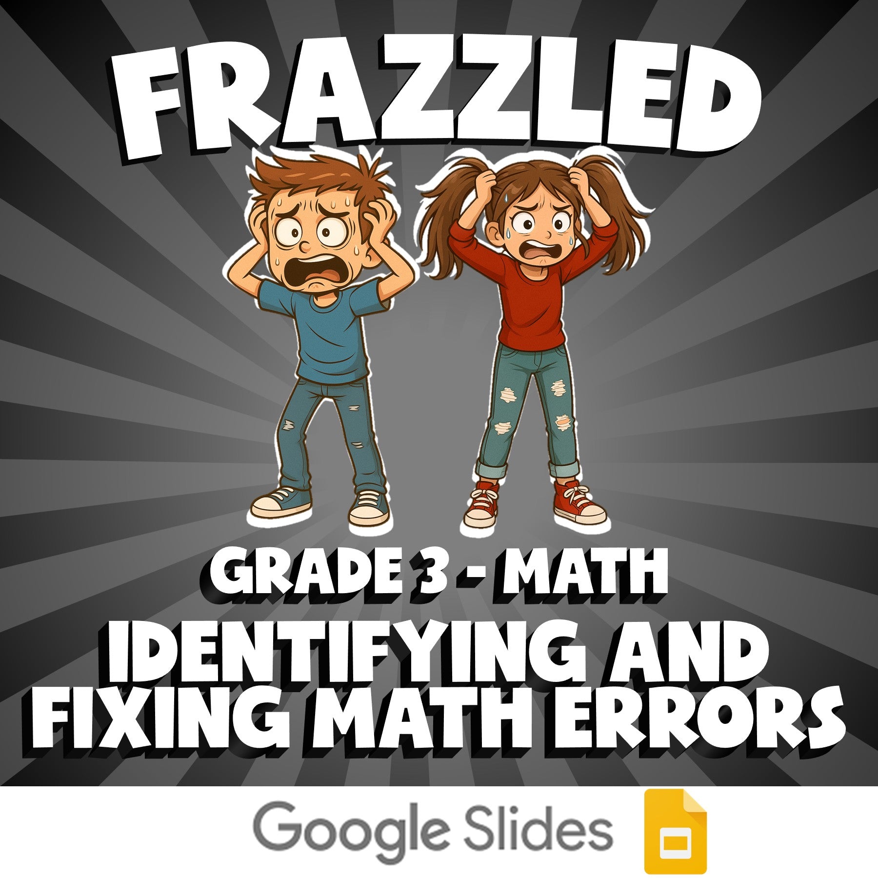 Identifying and Fixing Math Errors FRAZZLED Math Game - No Prep Grade 3 Review