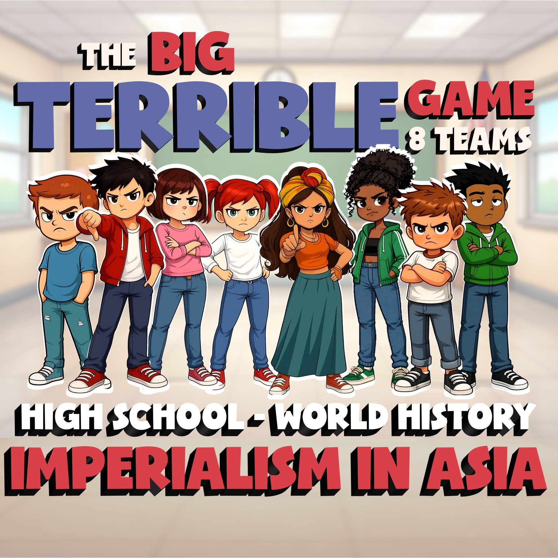 Imperialism in Asia BIG TERRIBLE GAME - No Prep World History Review Activity